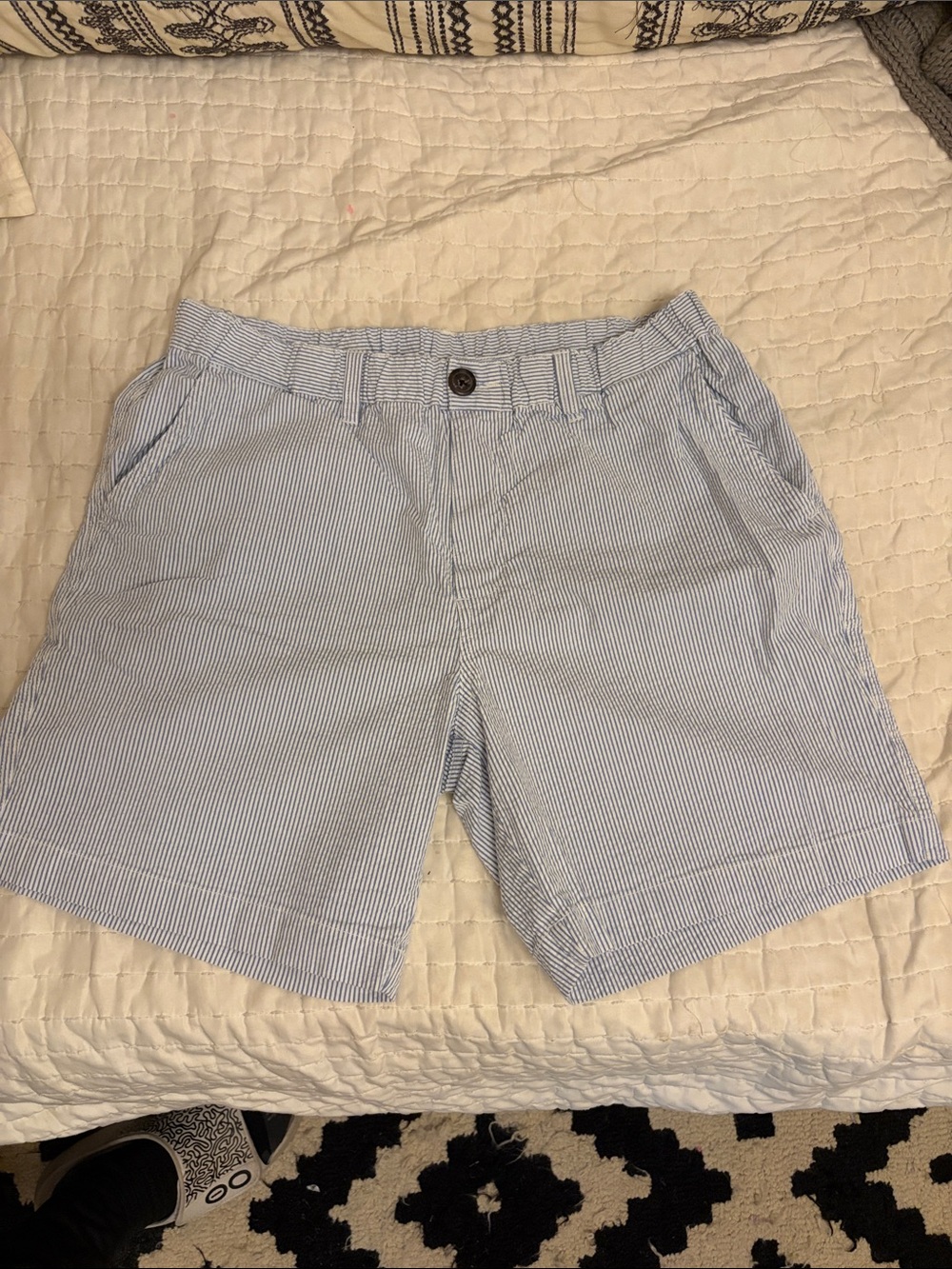 Men's Chubbies Light Blue Seersucker Stretch Shorts 7” inseam size Large